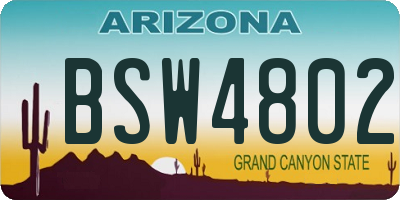 AZ license plate BSW4802