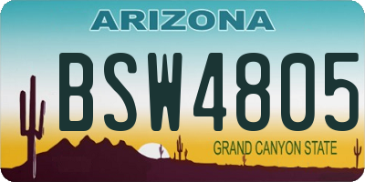 AZ license plate BSW4805