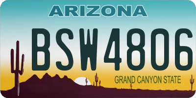 AZ license plate BSW4806