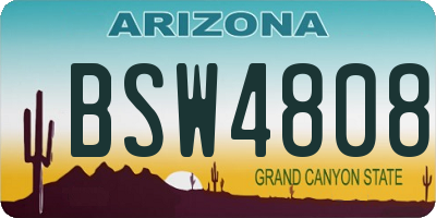 AZ license plate BSW4808