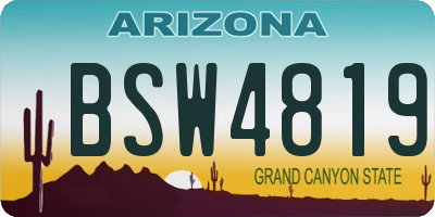 AZ license plate BSW4819