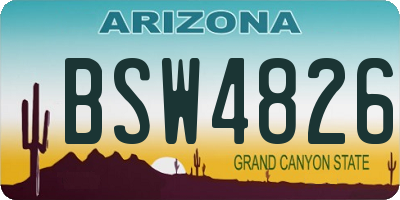 AZ license plate BSW4826