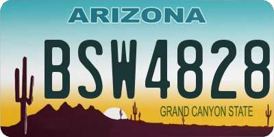 AZ license plate BSW4828