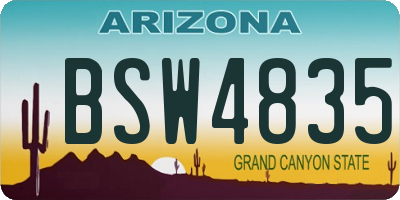 AZ license plate BSW4835