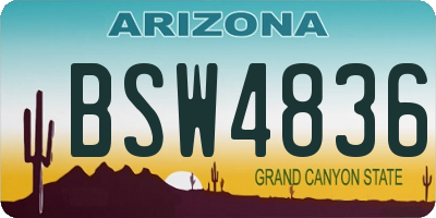 AZ license plate BSW4836