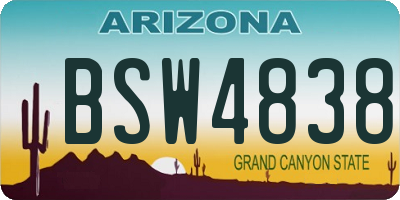 AZ license plate BSW4838