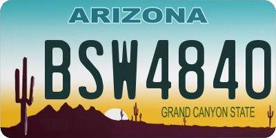 AZ license plate BSW4840