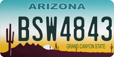 AZ license plate BSW4843