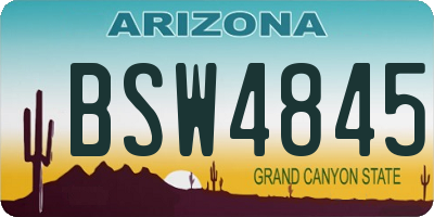 AZ license plate BSW4845