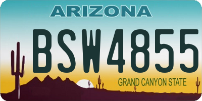 AZ license plate BSW4855