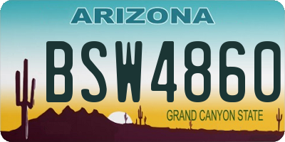 AZ license plate BSW4860