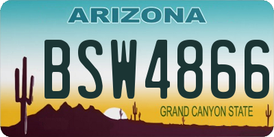 AZ license plate BSW4866