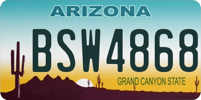 AZ license plate BSW4868