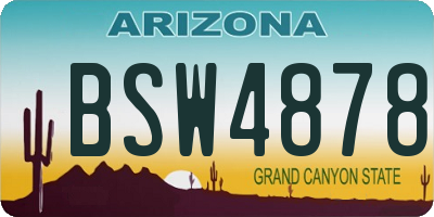 AZ license plate BSW4878