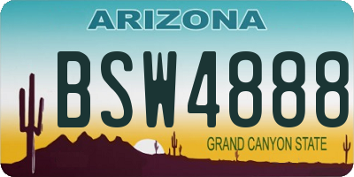 AZ license plate BSW4888