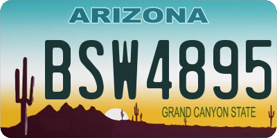 AZ license plate BSW4895
