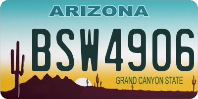 AZ license plate BSW4906