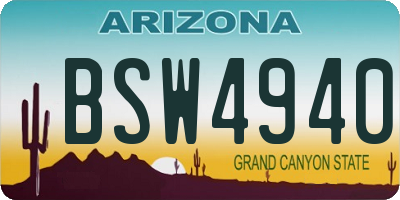 AZ license plate BSW4940