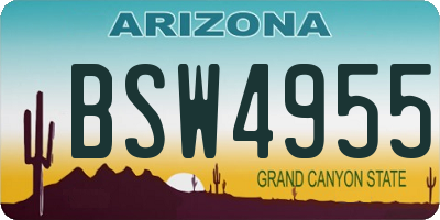 AZ license plate BSW4955