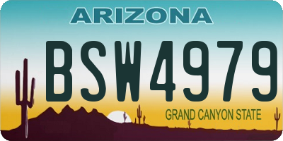 AZ license plate BSW4979