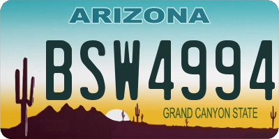 AZ license plate BSW4994