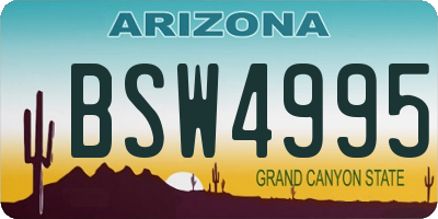 AZ license plate BSW4995