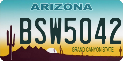 AZ license plate BSW5042