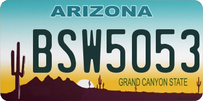 AZ license plate BSW5053