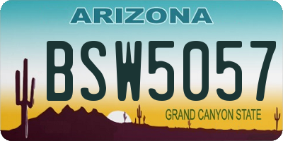 AZ license plate BSW5057