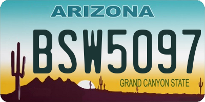 AZ license plate BSW5097