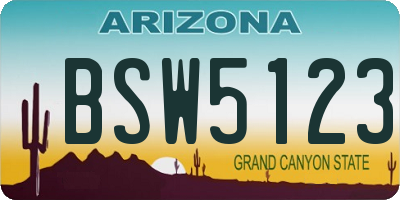 AZ license plate BSW5123