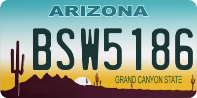 AZ license plate BSW5186