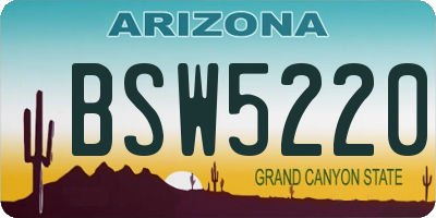 AZ license plate BSW5220