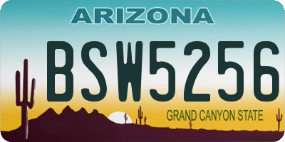 AZ license plate BSW5256