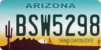 AZ license plate BSW5298