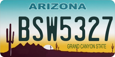AZ license plate BSW5327