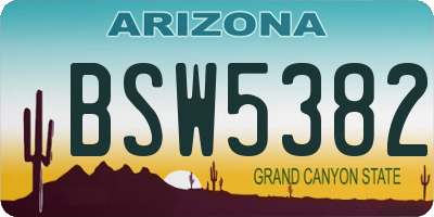 AZ license plate BSW5382