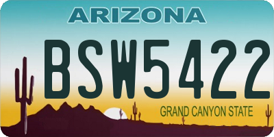 AZ license plate BSW5422