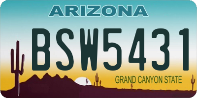 AZ license plate BSW5431