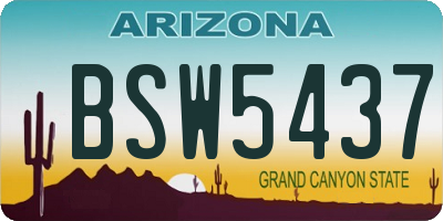 AZ license plate BSW5437