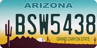 AZ license plate BSW5438