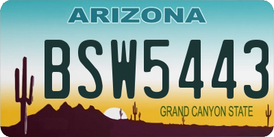 AZ license plate BSW5443