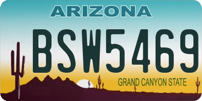 AZ license plate BSW5469