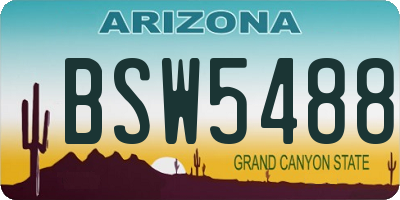 AZ license plate BSW5488