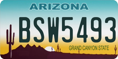 AZ license plate BSW5493