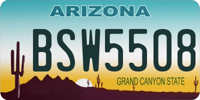 AZ license plate BSW5508