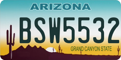 AZ license plate BSW5532