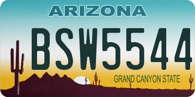 AZ license plate BSW5544