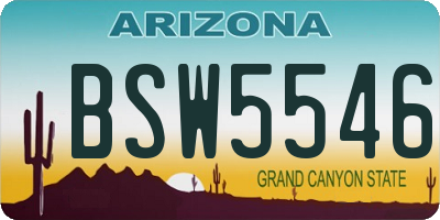 AZ license plate BSW5546