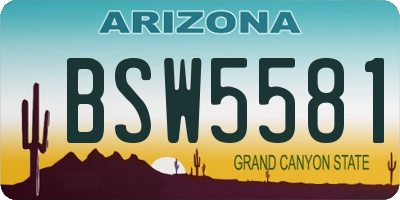 AZ license plate BSW5581